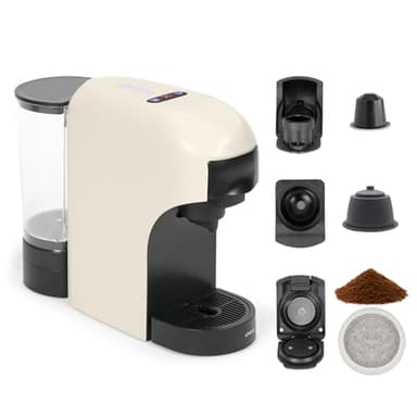 Livoo - Machine à café multi-capsules 4 en 1 DOD217C - 1400W, 20 bars, 7 niveaux de volume, compatible Nespresso®*, Dolce Gusto®*, dosettes type Senseo®** et café moulu