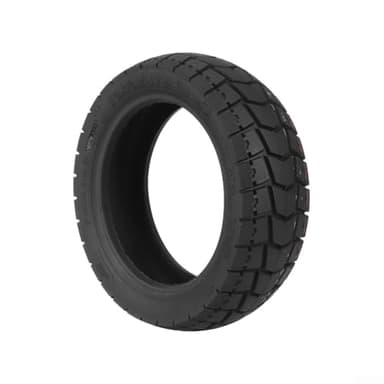 Pneu de trottinette électrique 10 x 2,75-6,5 sans chambre à air avec caoutchouc et bouclier pour une meilleure adhérence et stabilité sur routes humides et glissantes (A Noir)