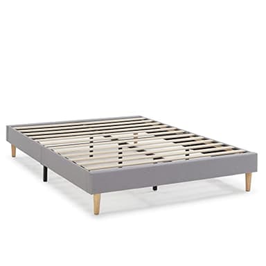 HOMN LIVING Sommier tapissier Aura 160x200 cm Gris Clair, Hauteur 30 cm