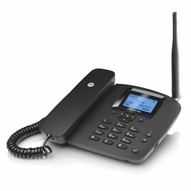 Motorola Voice - Téléphone Fixe sans Fil FW200L 2G, GSM Quadri-Bande, Batterie de Secours, Microphone muet, Mains Libres - Couleur Noire