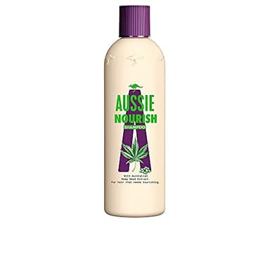 Aussie Nourish Shampoing Anti-frisottis, Soin Cheveux Doux Et Nourris, À l’Extrait De Graines De Chanvre Australiennes, Formule Sans Cruauté, Flacon En Plastique 100 % Recyclé, 300 ml