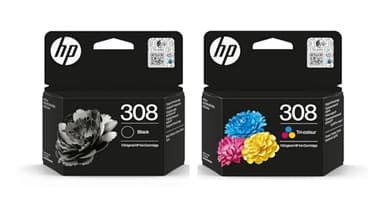 HP 308 Black and Colour Ink Cartridge Combo Pack - 6L6S6UE