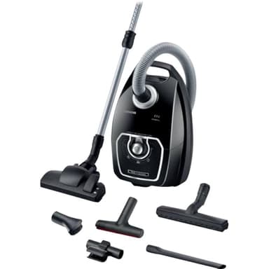 Siemens Aspirateur avec Sac Z7.0 VSZ7X500, idéal pour Les Personnes allergiques, Filtre hygiénique, extrêmement Silencieux, Brosse de Sol pour parquet, Tapis, carrelage, Brosse à Coussin XXL, suceur