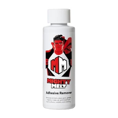 Mighty Melt Dissolvant adhésif pour nettoyer et enlever la colle, le ruban, l'étiquette ou les résidus d'autocollant | Nettoyant de gomme à mâcher et enlever les substances d'une fenêtre, d'un tapis,
