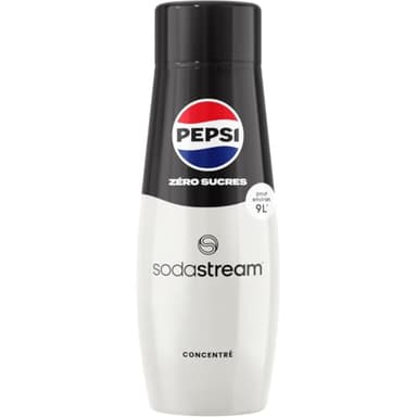 SodaStream Concentré Pepsi Zéro Sucres pour Machine à Eau Pétillante et Soda | Préparez jusqu'à 9 Litres de Pepsi max en Quelques Secondes, 440ml