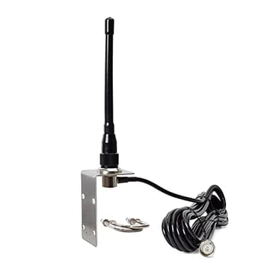 HYSHIKRA Antenne VHF en Caoutchouc Marine Alimentation coaxiale RG58 5 mètres (connecteur PL-259) Antenne VHF avec Support en L, Yacht, Camion, Camping-Car, Bateau de croisière