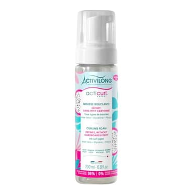 Activilong - Mousse Bouclante Acticurl Expert - Tous Types De Boucles - Aucun effet cartonné - 99% D'Ingrédients d'Origine Naturelle - Made In France - 200 ml