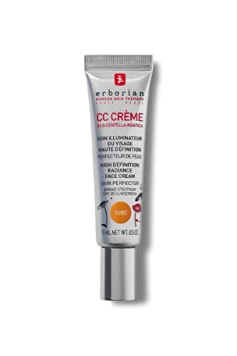 Erborian - CC Crème à la Centella Asiatica - Maquillage et Soin Illuminateur de Teint Haute Définition pour Visage - Protection Solaire SPF 25 - Soin Cosmétique Coréen - Doré 15 ml