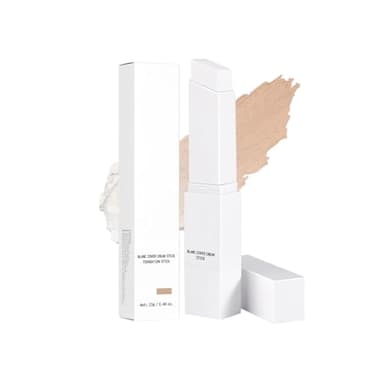 Fond de Teint Blanc Stick Coréen - Fond de Teint Adaptatif et Couvrant 2 en 1 avec Brosse, Crème de Teint Hydratante et Légère, Tenue Longue Résistante à l'Eau (Natural, 1)