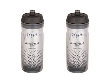 ZEFAL Pack Arctica 55 - Lot de Deux Bidons Vélo 550 ML - Gourde Vélo Isotherme - Inodore et Etanche - Bidon Sport sans BPA - Argent/Noir