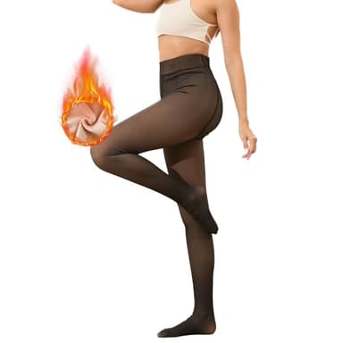 ALEIFLE collant polaire femme,Collants thermiques pour femme,Collant Polaire Femme Effet Transparent (FR/ES, Alpha/lettres, S, M, Taille normale, Taille normale, noir, 220 g, pour 5~20 °C)