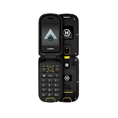 Téléphone à clapet Hammer DIG LTE 4G Robuste, 2 écrans, sans simlockage, Double SIM, sans contrat, 1200 mAh, 4G/LTE, étanche IP68