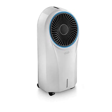 De'Longhi EV250.WH - Rafraichisseur d'air, Filtre Anti-poussière, Réservoir de 4,5 Litres, 6 Heures d'Autonomie, 53 Décibels, Blanc