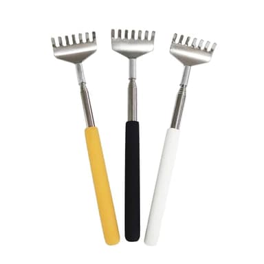 Oruiiju Lot de 3 Grattoirs Dos Télescopiques en Acier Inoxydable pour Hommes et Femmes, Soulage vos Démangeaisons - Râteau à Griffer Télescopique(20 à 68 cm)