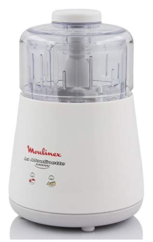 Moulinex Hachoir électrique, 1000 W, Hache, Mixe, Viande, Légumes, Herbes, Ails, Oignons, Fruits secs, Fabriqué en France, La Moulinette, Blanc DPA141