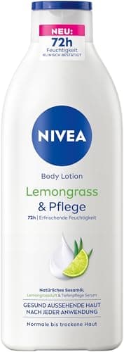 NIVEA Lotion pour le corps à la citronnelle et soin - Crème pour le corps avec sérum de soin en profondeur pour 72 h d'hydratation - Lotion pour le corps à l'huile de sésame et parfum rafraîchissant