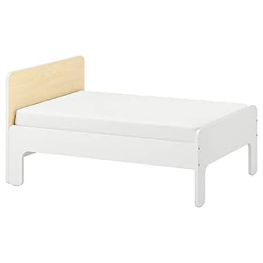 IKEA SLÄKT ext Cadre de lit avec sommier à lattes Blanc/bouleau 80 x 200 cm