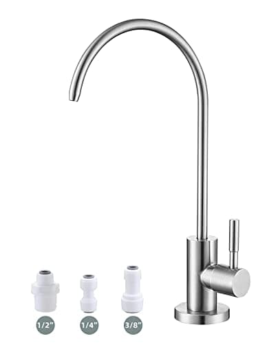 Robinet d'eau potable, facile à installer, robinet RO pour évier, robinet à osmose inverse sans plomb pour évier de cuisine, bar, acier inoxydable SUS304 en nickel brossé