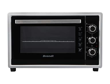 Brandt FC4200MS - mini four - 42L - Multifonction -240°C - 5 positions de cuisson - Porte double vitre - Accessoires : lèchefrites, grille, pince pour récupérer les plats, tournebroche -1800w - silver