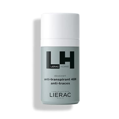 Lierac - Lierac Homme - Déodorant Anti-Transpirant 48h 50ml - Hygiène - Anti-traces - 91% d'ingrédients d'origine naturelle - Tous types de peaux, même sensibles