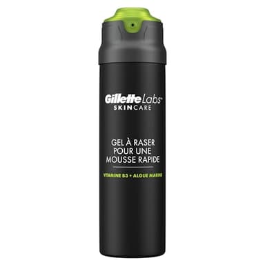 GilletteLabs Gel À Raser Pour une Mousse Rapide, Gel À Raser Pour Homme, rasage confortable, Précision et Rapidité de Mousse Pour un Rasage Optimal, 1x198ml
