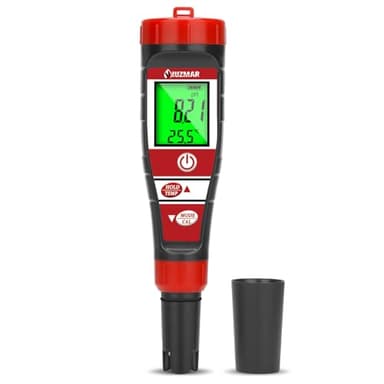 UIUZMAR pH Mètre pour L'eau 4 en 1 pH EC TDS Temp Mètre pour Piscine Aquarium Hydroponique Testeur d'eau PPM et EC pH Testeur Numérique de Piscine de Haute Précision pH Mètre pour Eau Potable