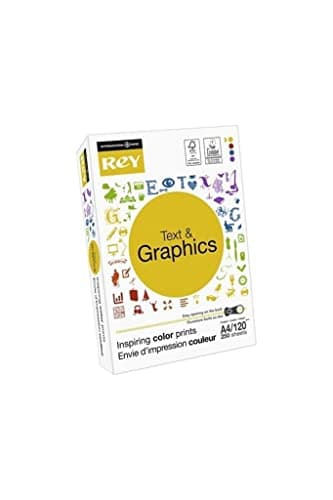 REY® TEXT & GRAPHICS, papier reprographique, blancheur élevée, 120g, A4, FSC®, ramette de 250 feuilles