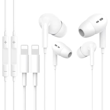 Wetsky 2 Pack Écouteurs pour iPhone [certifiés M-FI] Écouteurs Internes avec Microphone et Contrôle du Volume, Compatible avec 14 Plus Pro Max/13/13 Pro Max/12/12 Pro/11/SE/XR/X/XS Max/8/7