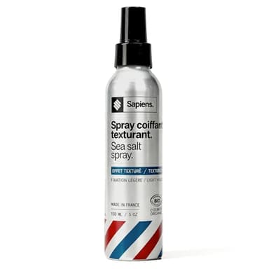 Sapiens Sea Salt Spray - Spray Eau de Mer Cheveux Bio - Fabriqué en France - Apporte Texture et Volume aux Cheveux - Enrichi en Kératine - Parfum Frais Marin