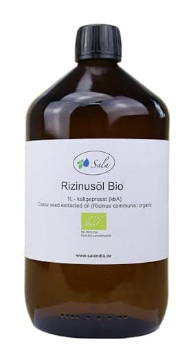 Sala Huile de ricin bio pressée à froid - 1 l - Flacon en verre de 1000 ml