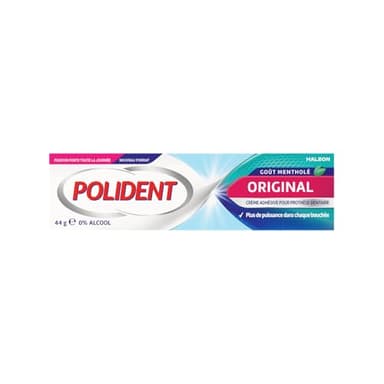 POLIDENT - Original - Crème Adhésive pour Prothèse Dentaire - Fixation Extra Forte - Confort Toute la Journée - Tube 44 g