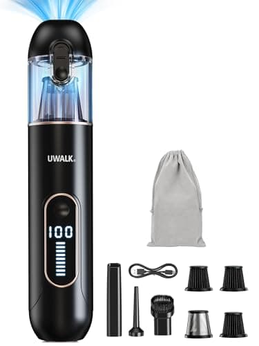 Voiture Aspirateur Main Sans Fil: 19000Pa Portable Puissant Aspirateur 7500mAh - Mini Rechargeable USB Aspirateur Petit avec 3 Filtres - Aspirateur à Main pour Car Bureau Table Canapé Maison Matelas