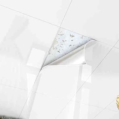 Dalle de plafond Dalles De Plafond Suspendu - 5, 10, 15 Ou 20 Pièces - Panneaux Imperméables Et À Monter Soi-même Pour Décoration Murale Intérieure - Couvre-plafond Auto-adhésif(C,5 pcs)