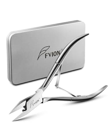 FVION Pince Coupe Ongles - Coupe-Ongles Lame Droite pour Ongles Incarnés et Épais, Pince a Ongle à Mâchoires Larges Ouvertes, Ciseaux Ongles Pieds pour Adultes en Acier Inoxydable (Argent)