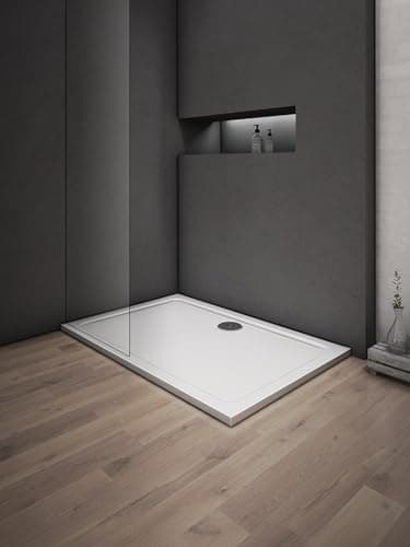 Receveur de douche blanc - 100x70x3cm - rectangulaire - Bac à douche extra plat - Antidérapant