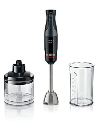 Bosch, mixeur plongeant, ErgoMaster Series 4, moteur 1000 watts refroidi par air, contrôle dynamique de la vitesse, couteau QuattroBlade Pro, accessoires inclus, MSM4B620