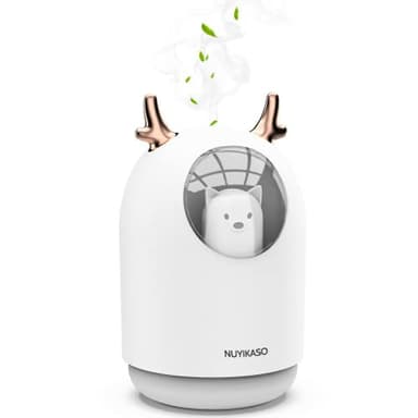 Humidificateur d'air bébé Chambre Ultrasonique Silencieux avec Diffuseur d'huiles Essentielles 7 Couleurs de Lumière 12 Hd'arrêt Automatique, 300 ml