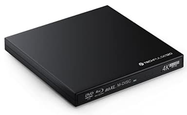 techPulse120 UHD Externe 4k 3D M-Disc BDXL USB 3.0 Lecteur Blu-Ray Graveur Superdrive UltraSlim UltraHD Lecteur BD DVD CD Ultra pour Ordinateur Portable Ultrabook Windows Mac OS Apple iMac
