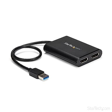 StarTech.com Adaptateur USB 3.0 vers double DisplayPort 4K 60 Hz - Carte graphique externe USB 3.0 vers 2 ports DP (USB32DP24K60)