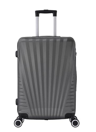 TROLLEY ADC - Valise Cabine 55x34x23 - Rigide, Légère 2,5 Kg - 39 litres - 4 Doubles Roues Silencieuses - Maniable, Pratique et Étanche - Collection Elegance - Gris Anthracite