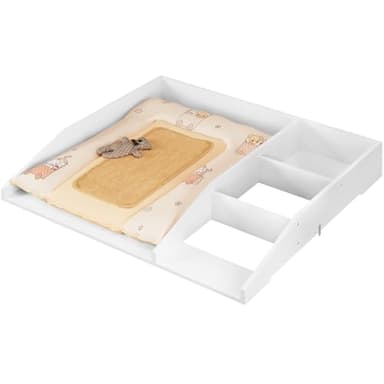 WOLTU Plan à langer amovible avec cloison pour commode 80x74,5x13,5 cm, en MDF, Blanc