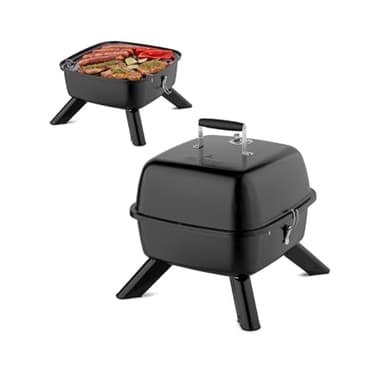 TZS 2in1 gril électrique gril sphérique - gril électrique hybride BBQ extrêmement stable & compact pour balcon - gril de table 2000 watts électrique ou au charbon de bois -montage & nettoyage faciles