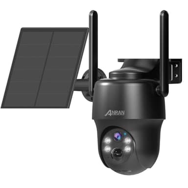 ANRAN 3G/4G LTE Caméra Solaire, Batterie Rechargeable Intégrée, 2K/3MP 4G Caméra Exterieur sans Fil, Carte SIM et Go Carte SD, Vision Nocturne Couleur, Détection Humaine, Audio Bidirectionnel, G1 Noir