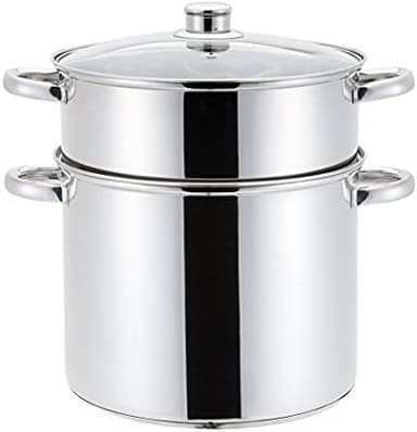 HAUSSMANN HERITAGE - Couscoussier Inox 8L(Ø 22cm) - Faitout 3 Pièces avec Panier Vapeur & Semoule - Triple Fond Induction & Lave-vaisselle - Sans PFOA - Couvercle Verre