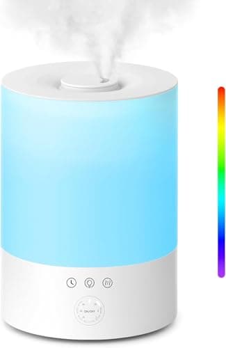 Maxcio Humidificateur d'air BéBé Amélioré,Humidificateur d'air Chambre avec 30H d'Autonomie,Humidificateur Ultrasonique Silencieux avec 3 Mode de Brume/28dB/Arrêt Automatique/7 LED Veilleuse/sans BPA