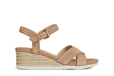 Geox Femme D Ischia Corda C Sandales, Dk Skin, 37 EU
