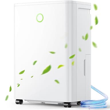 12L/Jour Deshumidificateur d Air - Contrôle Intelligent de l'humidité, Déshumidificateur d'air avec Minuterie 24H, Drainage Continu, Dégivrage Automatique, pour Grande Pièce Chambre Salle de Bain