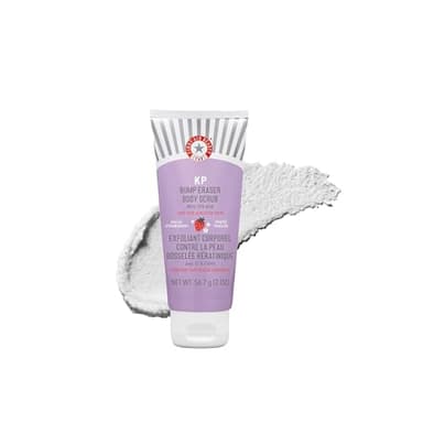 First Aid Beauty – Gommage Corps KP Bump Eraser 10% AHA, Exfoliant Kératose Pilaire à l’Acide Glycolique & Lactique, Parfum Fraise, Peaux Sensibles, 56,7 g