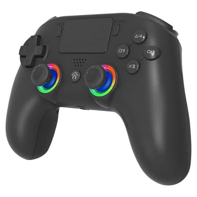 Subsonic - Manette pour PS5 Noire sans Fil avec Palettes et Leds Programmables - Fonction Vibration et Tactile - Manette Gaming Compatible Playstation 5 et PC - Noire