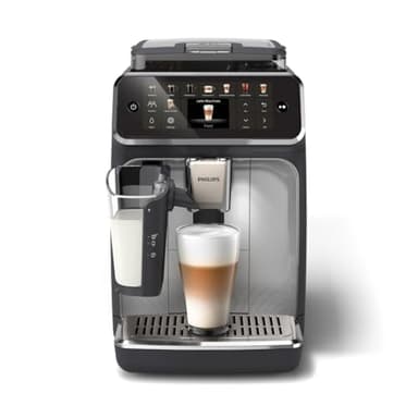 Philips Machine à Expresso Entièrement Automatique 5500 Series–20 Boissons Chaudes et Glacées, Carafe LatteGo Facile à Nettoyer, SilentBrew 40% Plus Silencieuse, QuickStart, Noir et Argent (EP5546/70)